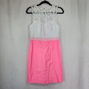 Lilly Pulitzer Sharice Stretch Shift Dress Lillys Coral Pink Women's Size 4